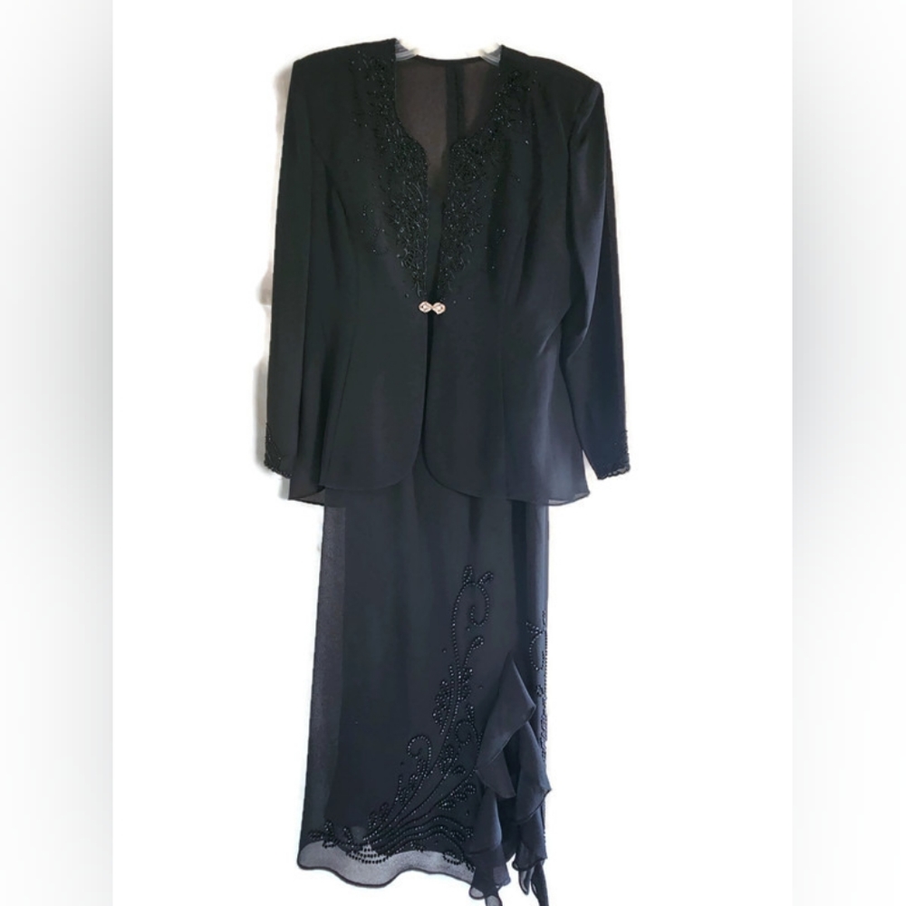 COPY - R&M RICHARDS 2 PC. BEADED GOWN